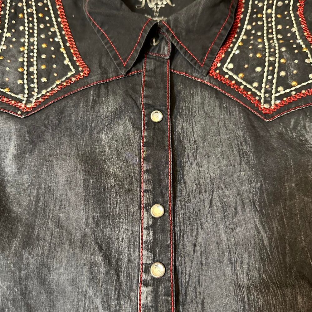 Rock 47 by Wrangler Embellished Western Shirt – Size M - Picture 3 of 6